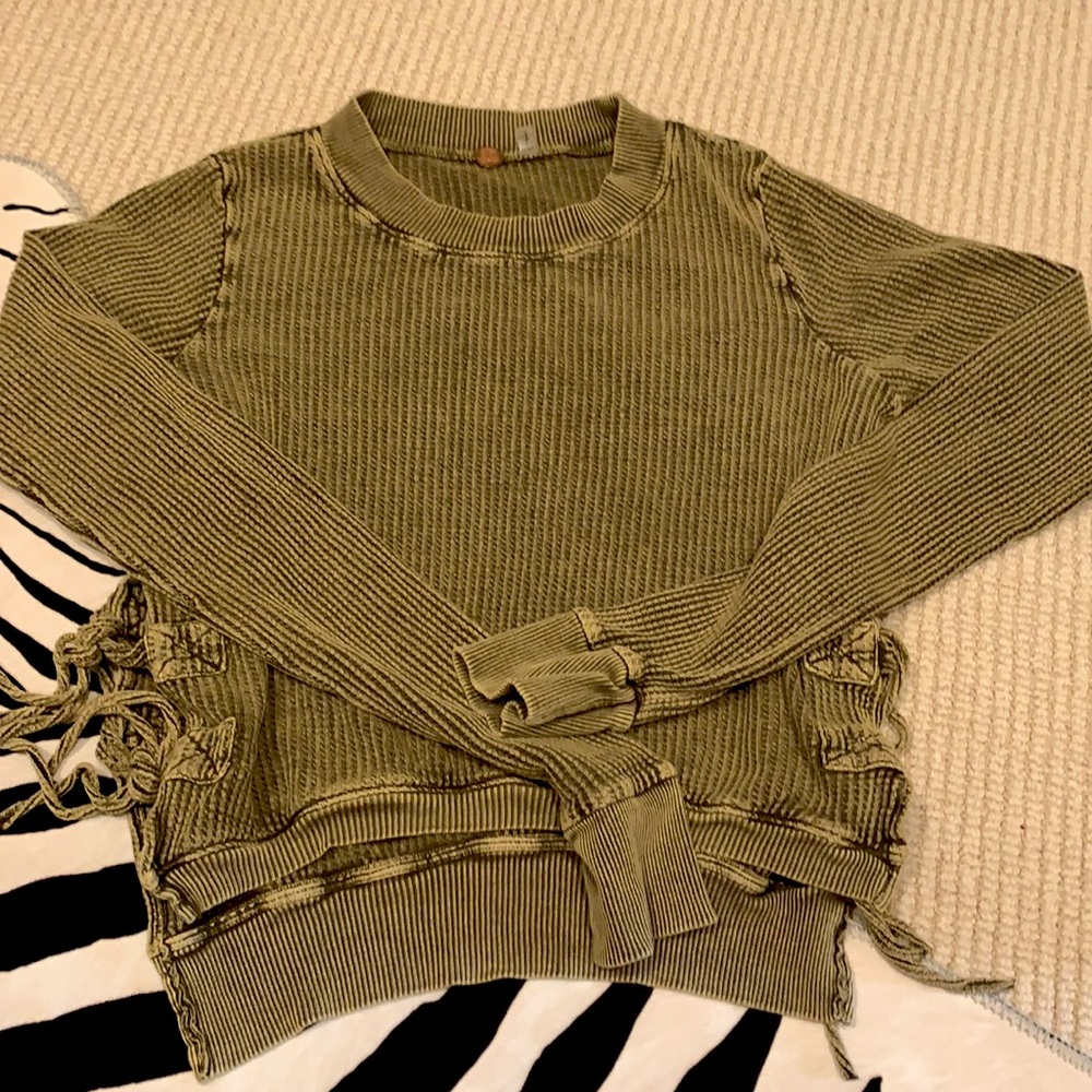 NWOT fp one waffle knit sweater
